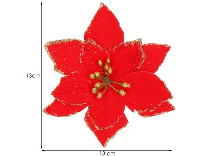 59750 ca0732 ozdoba swiateczna poinsettia 13x13 cm M0