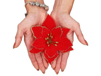 193800 ca0732 ozdoba swiateczna poinsettia 13x13 cm M0