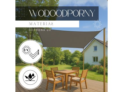 SN0058 SUNČANO JEDRO 4 X 3 M TAMNOSIVA