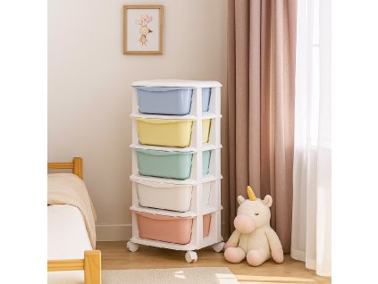 180729 ha0213 mobilna szafka na kolkach z 5 szufladami M0