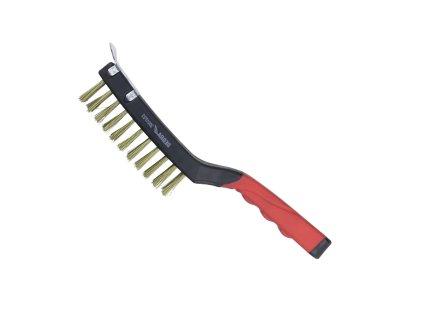 Četka s metalnim vlaknima sa strugačem, 4 reda, DEDRA 2001P23, mesing, 285 mm, dvomaterijalna drška