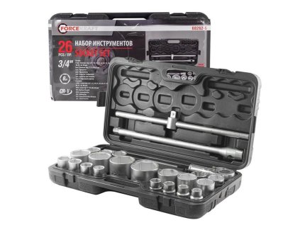 Set nasadnih ključeva 3/4" 1" s 6-uglom u kovčegu