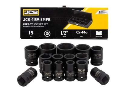 JCB Set udarnih nastavaka 1/2" Cr-Mo 6-kuti 15 kom 10-32mm