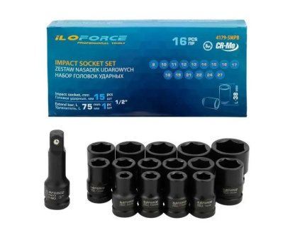 Set udarnih nastavaka 1/2" 16 kom.