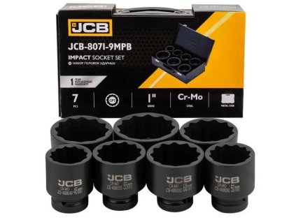 JCB Set udarnih priključaka 1" Cr-Mo 12-kutnih 7 dijelova 46-75 mm