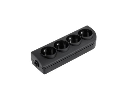 Mrežna utičnica 3x 230V crna GN-40-2