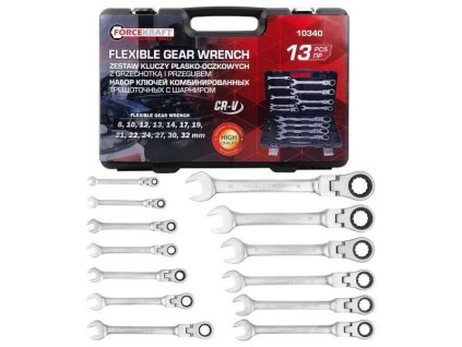 FORCEKRAFT Set Dvostrano Ključeva s Račnom 13 Komada 8-32mm