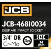 JCB UDARNI NAVRT DUBOKI 3/4" Cr-Mo 12-kuta 34mm NASTAVNI KLJUČ