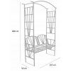 VRTNA PERGOLA S KLUPOM 114 x 45 x 208 CM *6085
