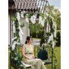 VRTNA PERGOLA S KLUPICOM 123 x 63 x 252 CM ANTIČKI BRONČAN*1456