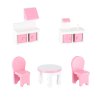 Domek dla lalek drewniany MDF mebelki 70cm rozowy LED 176477