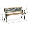 Vrtna klupa 124 x 74 x 43 cm Fusio