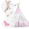 Dječji teepee šator s lampicama - ružičasti s točkicama
