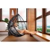 Viseća vrtna stolica Havana crna + sivi jastuci