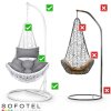 Viseća vrtna stolica Cabana bijela + sivi jastuci