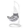 Viseća vrtna stolica Cabana bijela + sivi jastuci