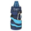Butelka na wode bidon silikonowy skladany z uchwytem sportowy 500ml niebieski 174054