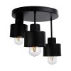 Crna stropna svjetiljka LISA, 3x60 W E27