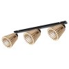 Crna drvena svjetiljka E27 3x60W strop/zid