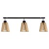 Crna drvena svjetiljka E27 3x60W strop/zid