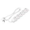 Produžni kabel s 5 utičnica, 3m, bijeli, 16A