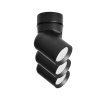 Crni stropni reflektor 3xGU10 IP20