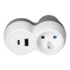 Razdjelnik mrežne utičnice 2P+E s USB-A+C punjačem, bijelo-siva