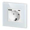 Zidna utičnica 2P+Z s USB-A + USB-C punjačem, Schuko, 5V DC, 3A, bijela