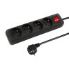 Produžni kabel 4 utičnice 5m s prekidačem crni