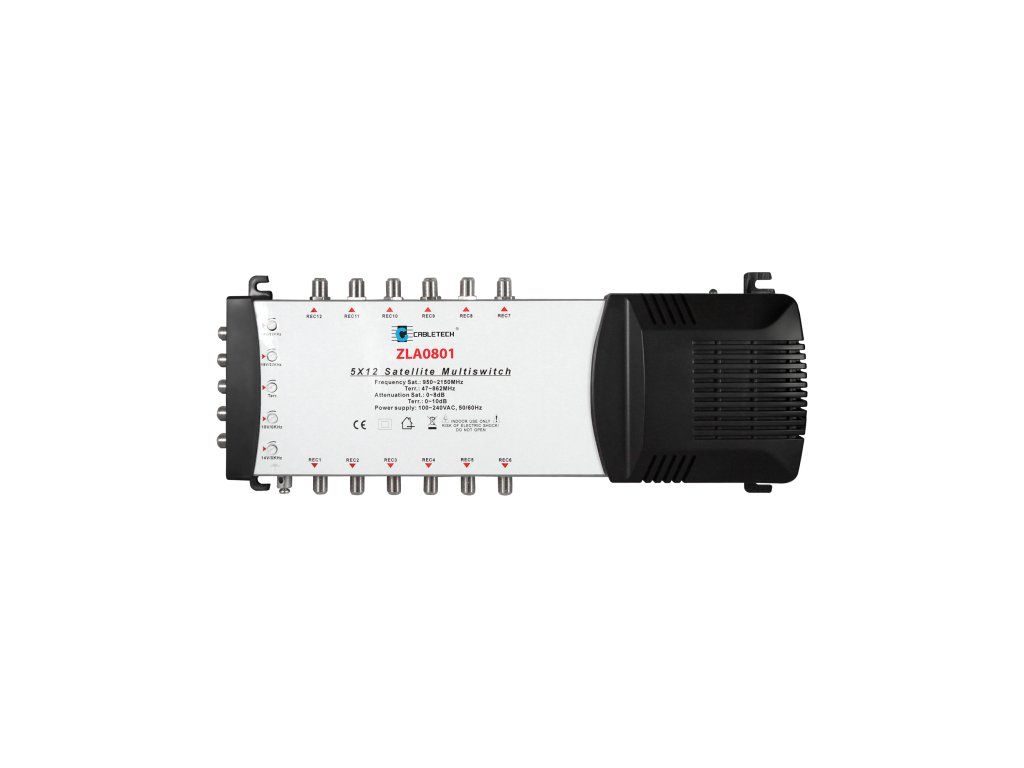 Multiport Cabletech 5x12 erősítésszabályozóval ZLA0801 modell ZLA0801