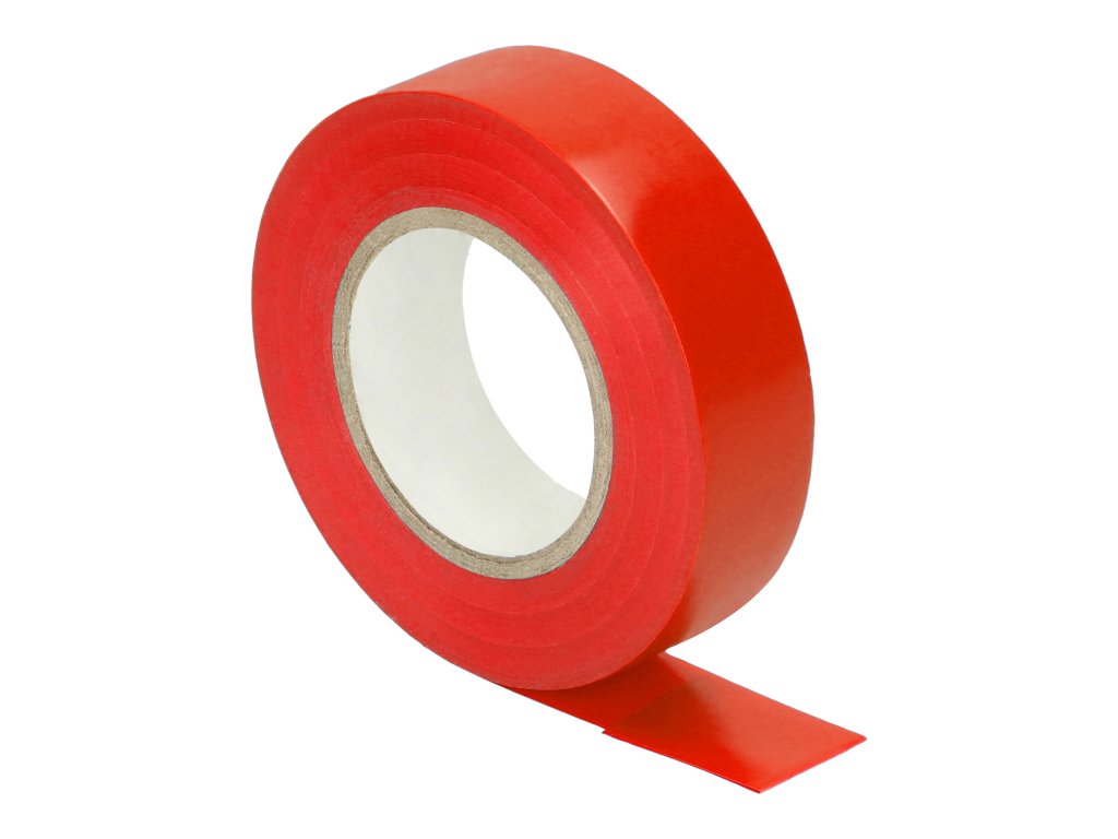 Szigetelőszalag, lángálló, piros, 19 mm széles, 0,13 mm vastag, 20 m hosszú