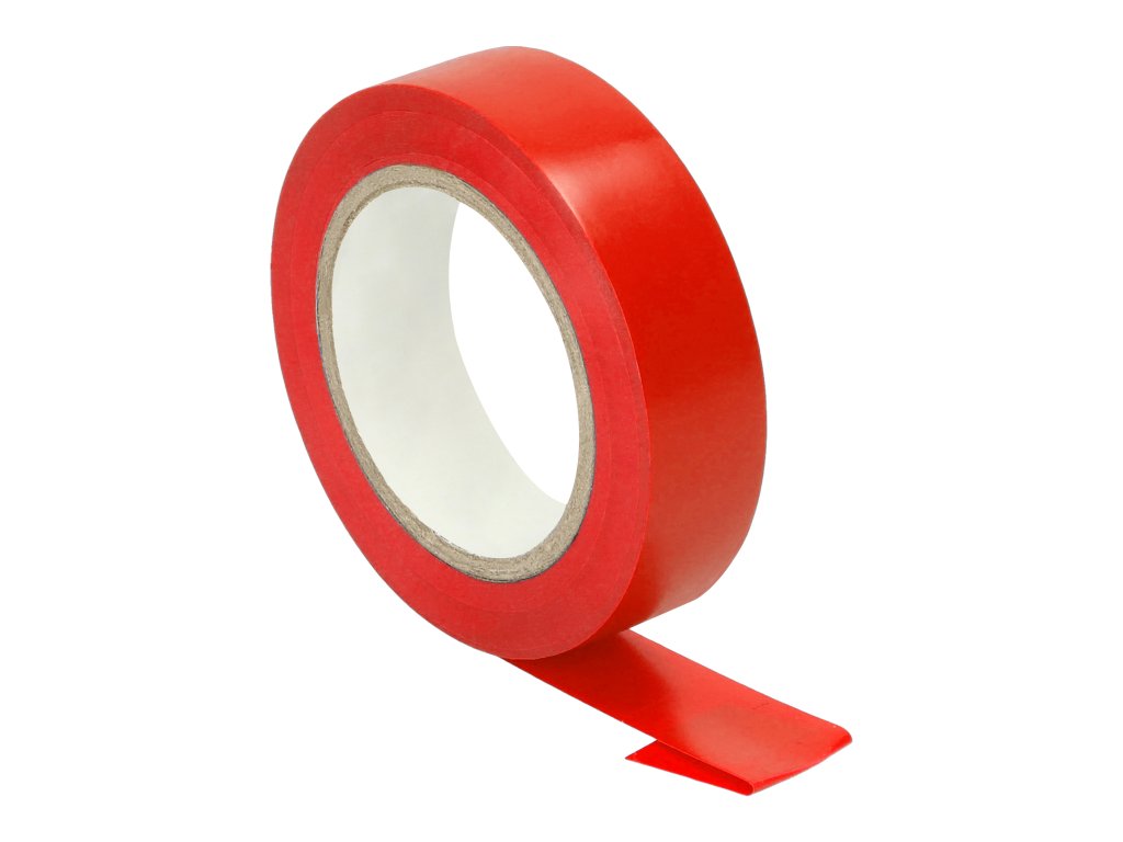 Szigetelőszalag készlet, lángálló, piros, 15 mm széles, 0,13 mm vastag, 10 m hosszú, 10 darab