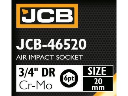 JCB 3/4" 20mm 6-szögletű Cr-Mo ütvecsavarhúzó fej