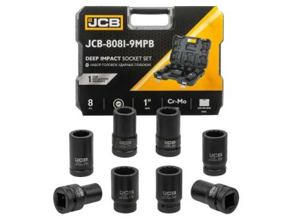JCB 1"-os Cr-Mo 12-szögletű mélyhúzó ütközőkészlet 8 darabos