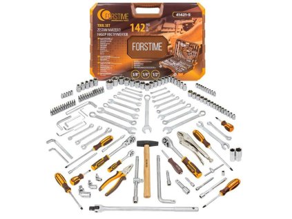 Szerszámkészlet 142 db 1/4", 3/8" és 1/2" - Készlet különböző méretű feltétekkel