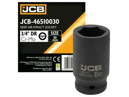 JCB Ütésszelepes Műhelyfej 3/4" Cr-Mo 6-szögletű 30mm Fejkulcs