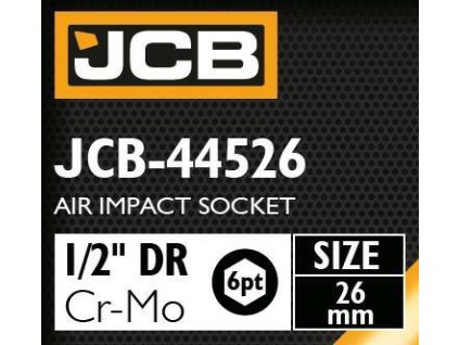 JCB Ütközőfej 1/2" 26 mm 6-szögletű Cr-Mo HATSZÖGLETŰ kulcs