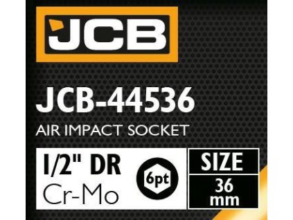 JCB 1/2" 36mm 6-szögletű Króm-Molibdén Hatáskulcs