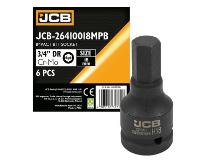 JCB 3/4" 18mm 6-szögletű Króm-Molibdén Impulzus Kulcs