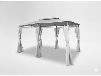 Szürke kerti pavilon 3 × 4 m CH-TUN5712