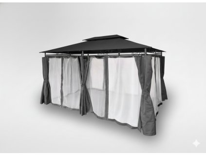 KERTI FÜSTÖLŐ VASALATTAL - SÖTÉTGRAFIT 3 X 4M *0389