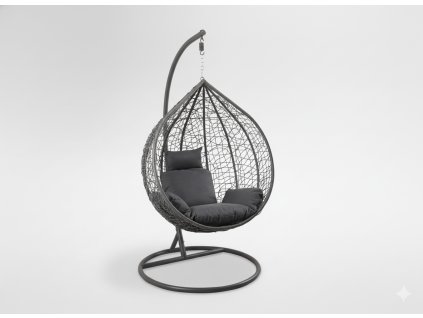 FÜGGŐSZÉK NAGY MÉRETŰ SÖTÉTSZÜRKE SZÖNYEG, PÁRNA - SÖTÉTSZÜRKE, VÁZ - SÖTÉTSZÜRKE *9726