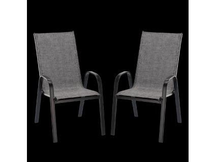 2 SZÜRKE KERTI SZÉK SZETT 54 x 72 x 96 *9917