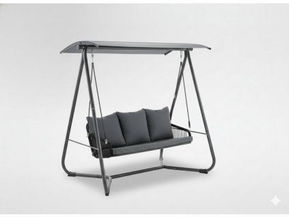 KERTI HINTA SZÖVÖTT KARFAKKAL 180 x 139 x 185 CM ANTRACIT PREMIO *3149