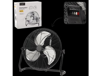 Fekete padlási ventilátor 70W *8984