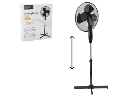 Fekete Álló Ventilátor 45W *9004
