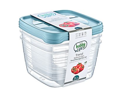 3 DARABOS TREND BOX 4L MÉLY RECTANGULÁRIS TARTÁLY KÉSZLET *6057