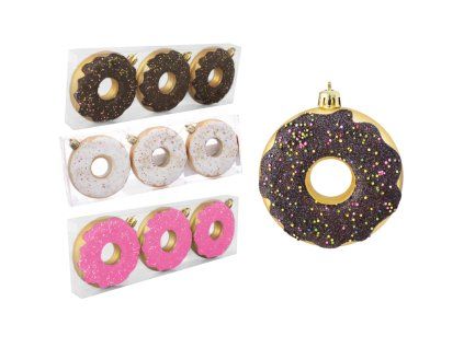 3 DARABOS KARÁCSONYI DONUT DÍSZ KIT 8 CM *7169