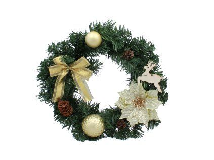 Karácsonyi Koszorú 30 cm Arany *3919