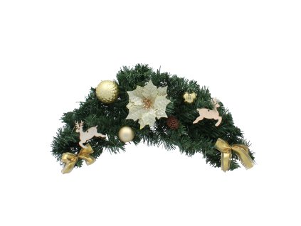 FÜGGŐ KARÁCSONYI KOSZORÚ 60 CM ARANY *3940